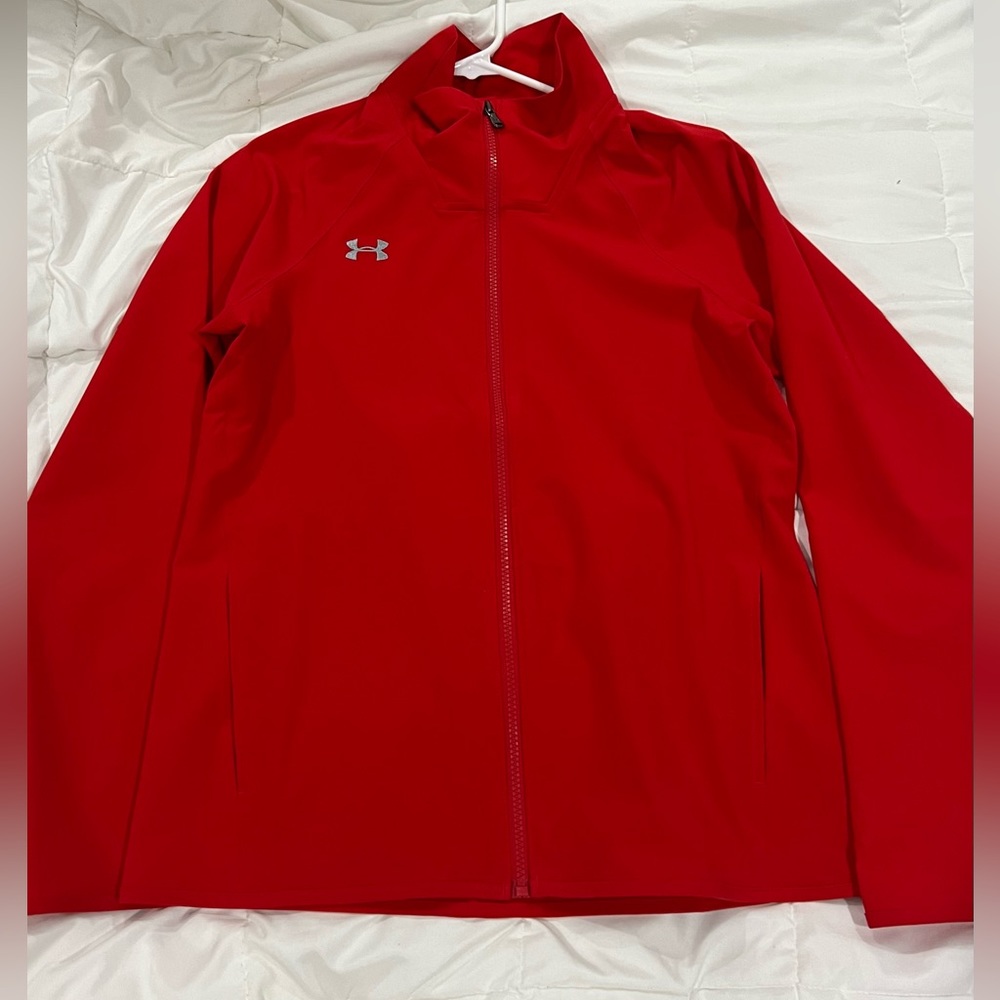 Under Armour lightweight running jacket, red, S